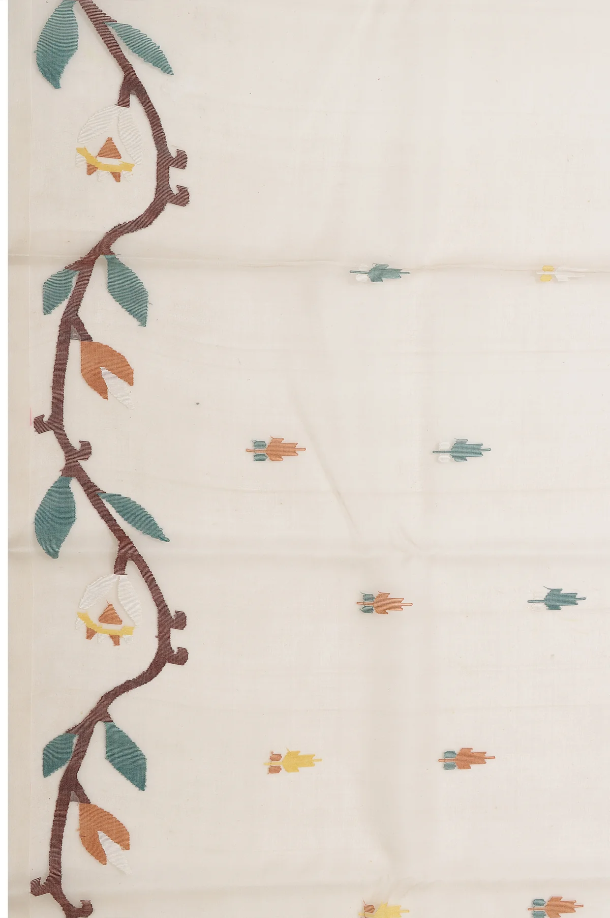 Sandal Bengal Jamadani Saree - Image 4