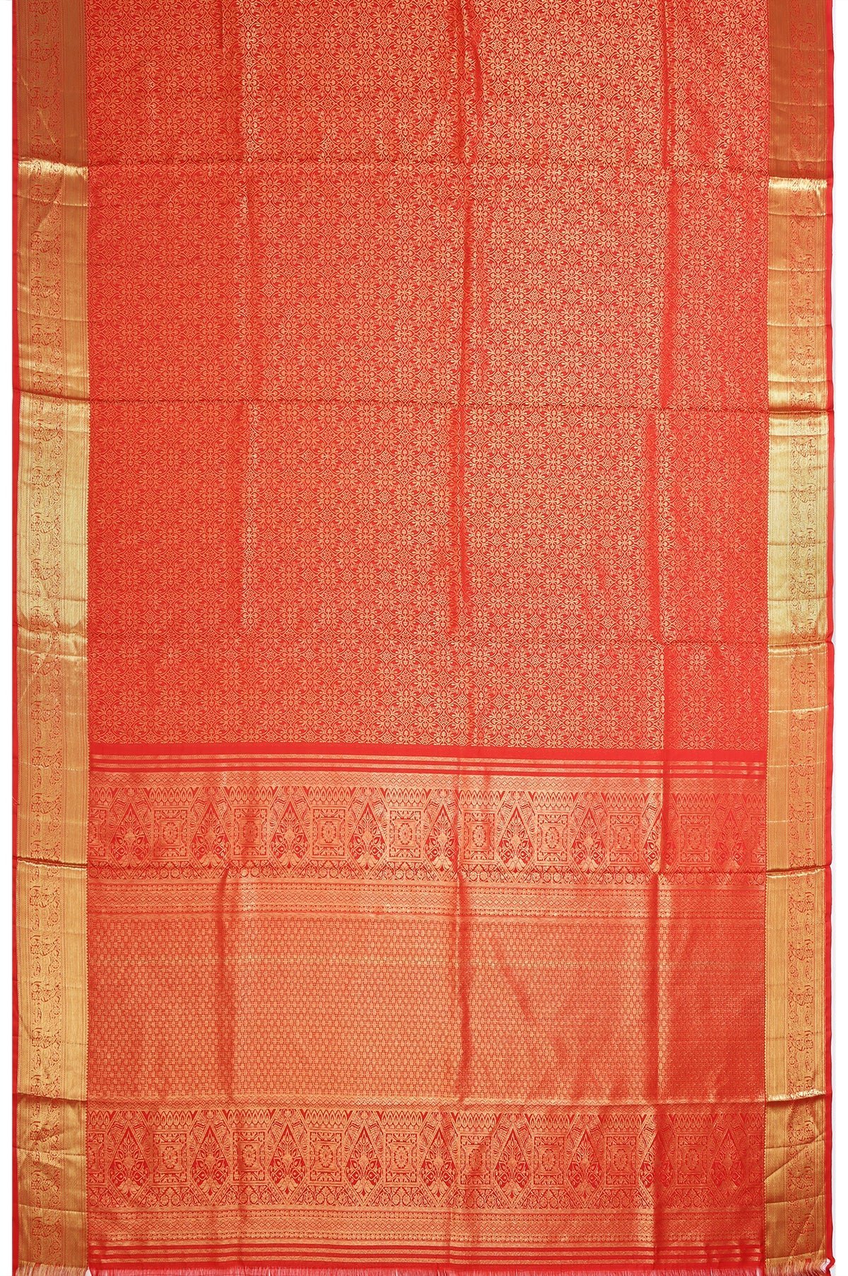 Red Kanchipuram Silk Saree - Image 4