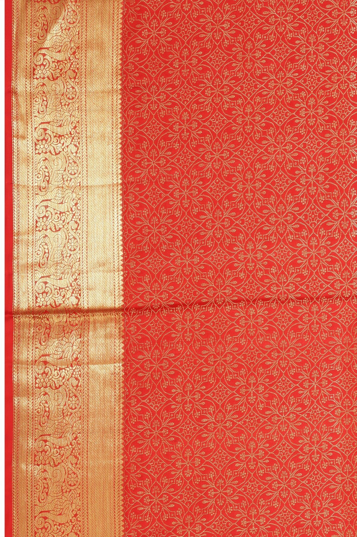 Red Kanchipuram Silk Saree - Image 3