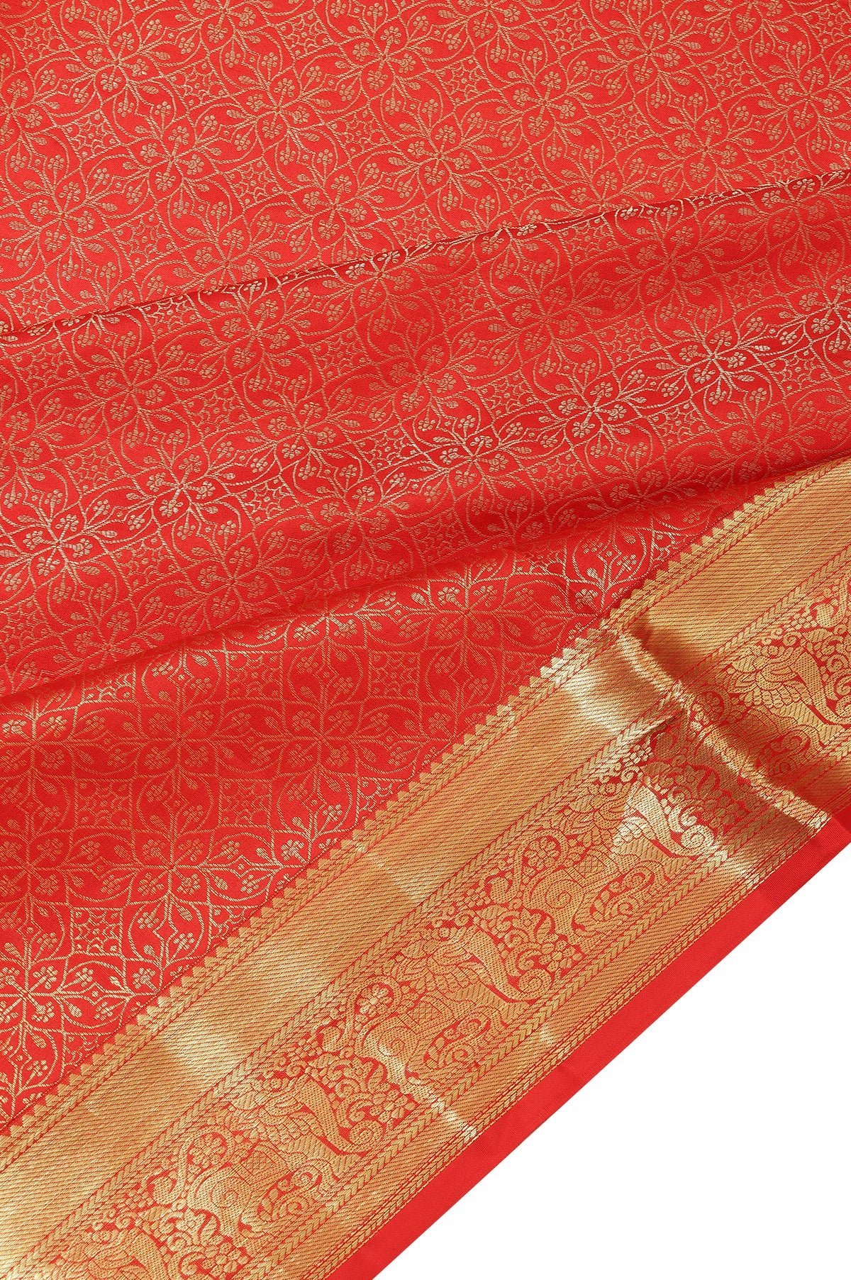 Red Kanchipuram Silk Saree - Image 2