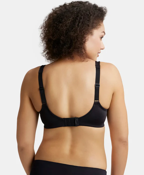 Non Padded Soft Touch Microfiber Elastane Stretch Full Coverage Minimizer Bra with Broad Cushioned Fabric Strap - Image 4