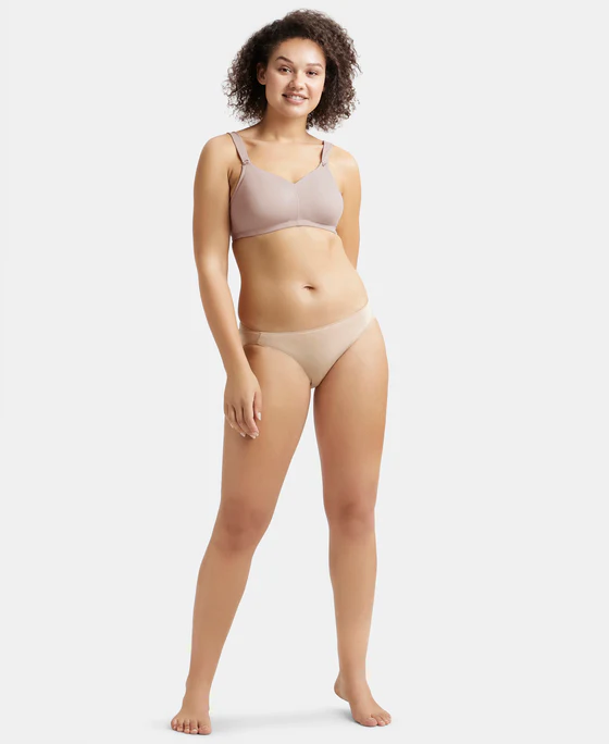 Wire free Non Padded Soft Touch Microfiber Elastane Stretch Full Coverage Minimizer Bra with Broad Cushioned Fabric Strap - Image 6
