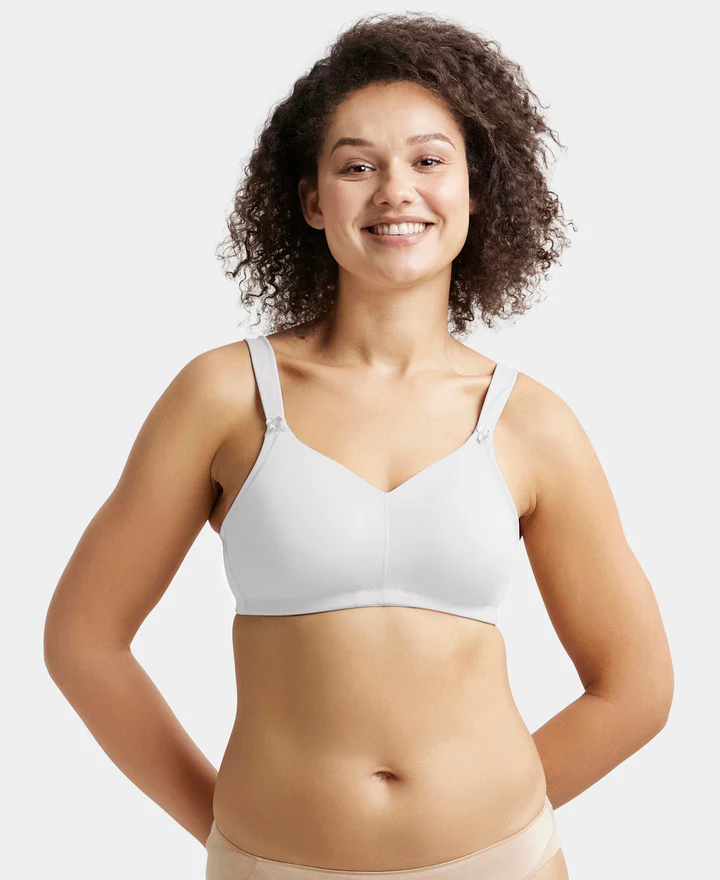 Non Padded Soft Touch Microfiber Elastane Stretch Full Coverage Minimizer Bra with Broad Cushioned Fabric Strap - Image 8