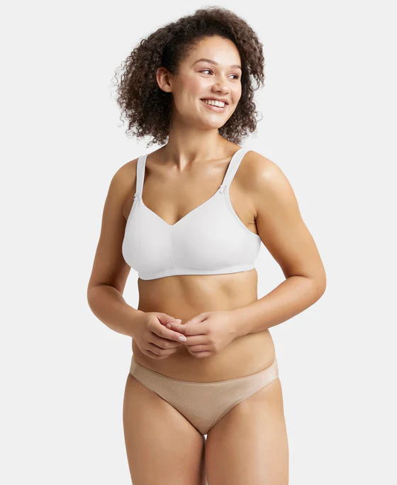 Non Padded Soft Touch Microfiber Elastane Stretch Full Coverage Minimizer Bra with Broad Cushioned Fabric Strap - Image 13