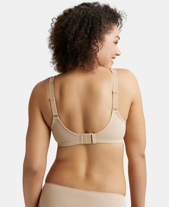Wire free Non Padded Soft Touch Microfiber Elastane Stretch Full Coverage Minimizer Bra with Broad Cushioned Fabric Strap - Image 9