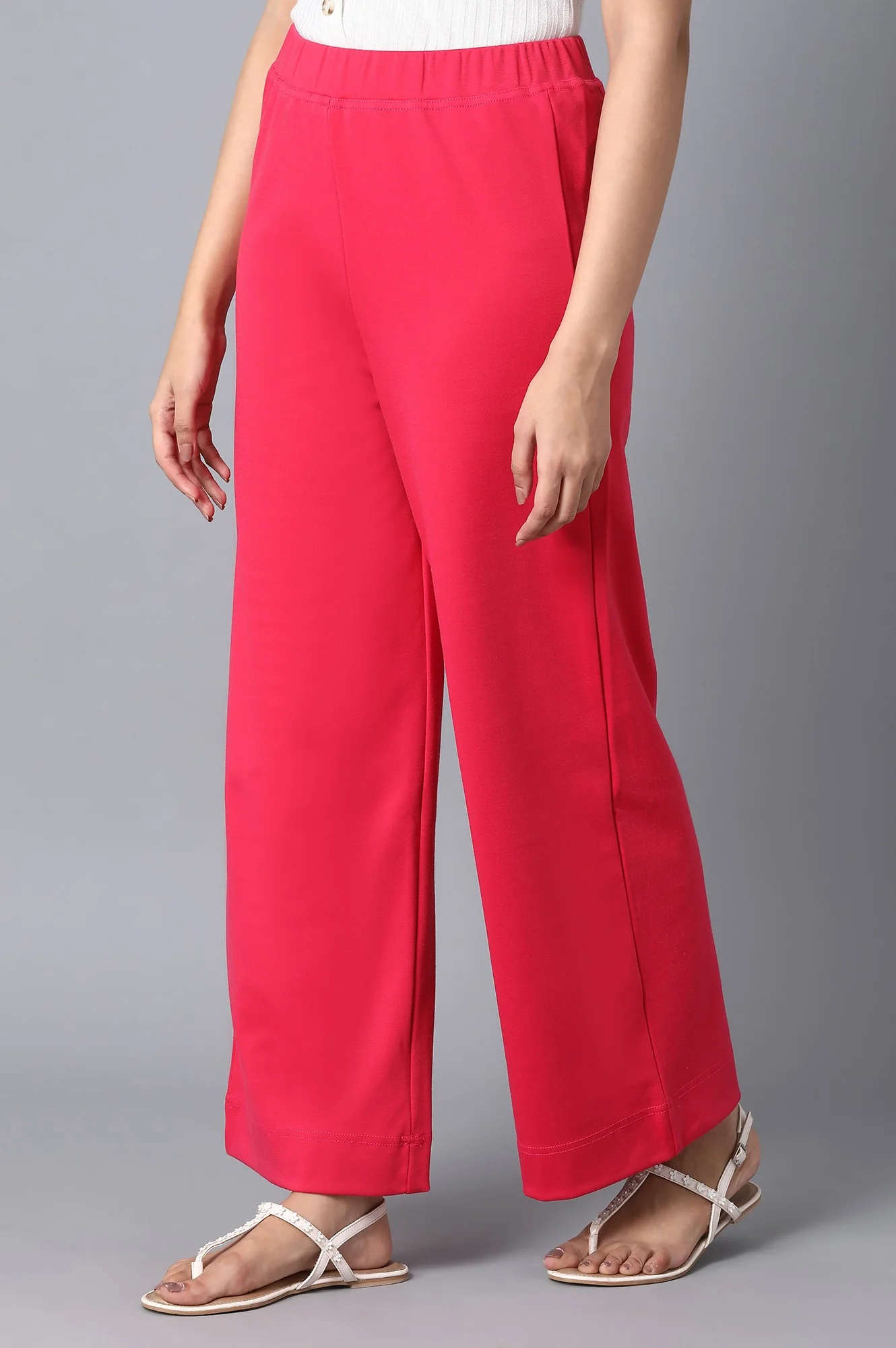 Maroon Loose Fit Palazzo - Image 3