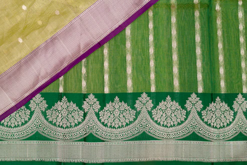Banaras Tissue Brocade Silk Gold Zari Saree - Image 7