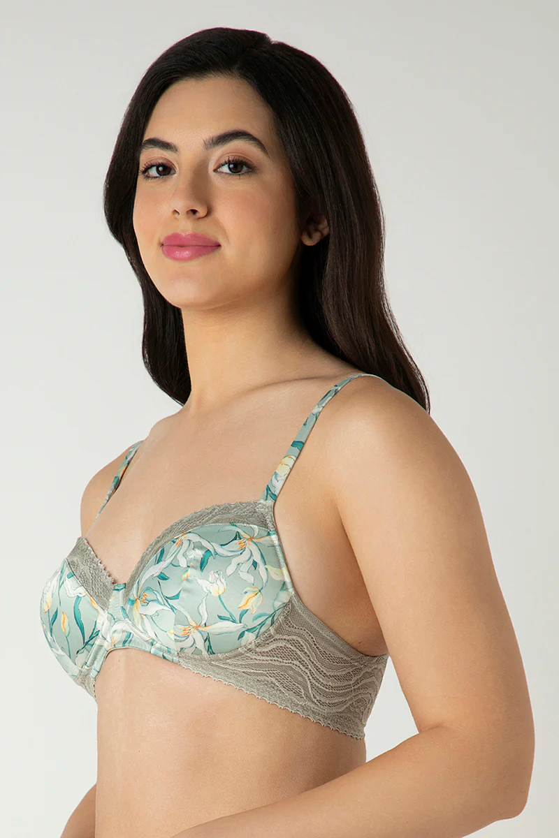 FLORAL FUSION PRINT Demure Padded Non-Wired Demi Bra - Image 3