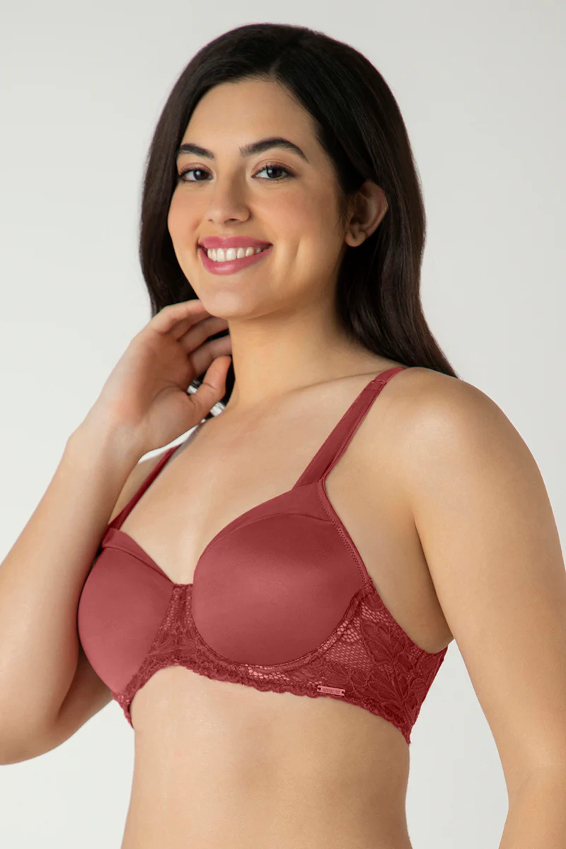 COWHIDE Glam Lace Padded Wired Balconette Bra - Image 3