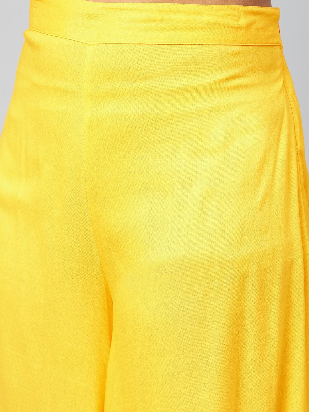 Viscose Rayon Solid Yellow Handloom Palazzo - Image 7