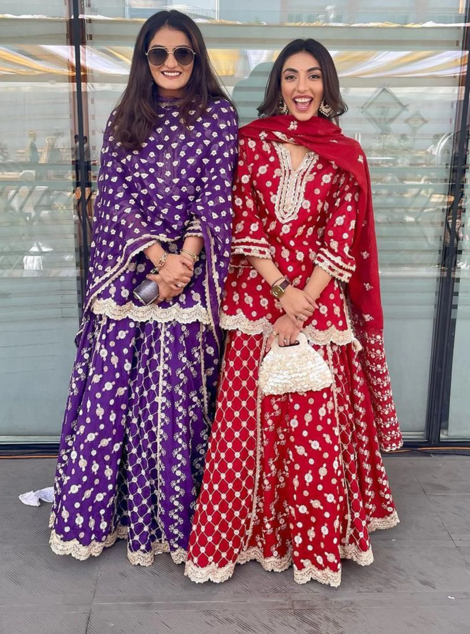 Surkh Silk Purple Kurta with Lehenga Set - Image 2