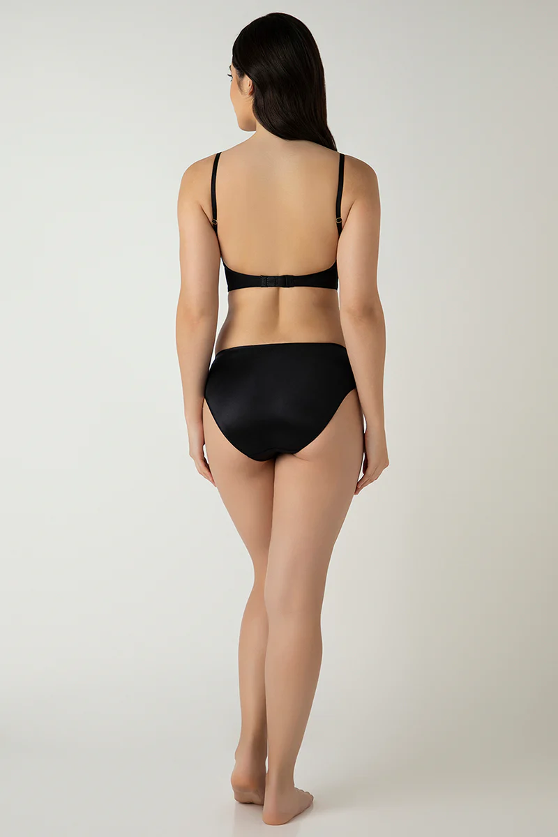 BLACK Femme Lace Padded Non-Wired Longline Bra - Image 6