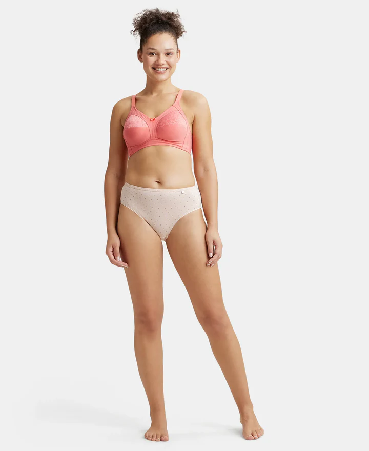 Blush Pink Non Padded Super Combed Cotton Elastane Stretch Full Coverage Plus Size Bra - Image 5