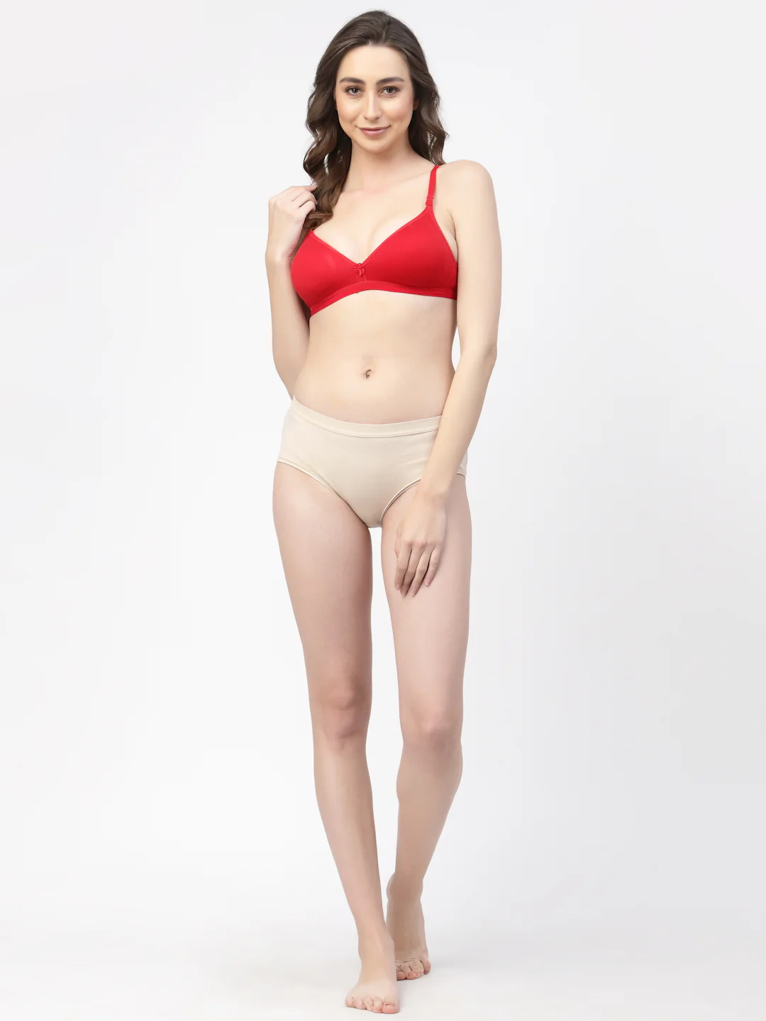 Red Convertible Straps T-Shirt Bra Non Padded & Non-Wired Medium Coverage - Image 9