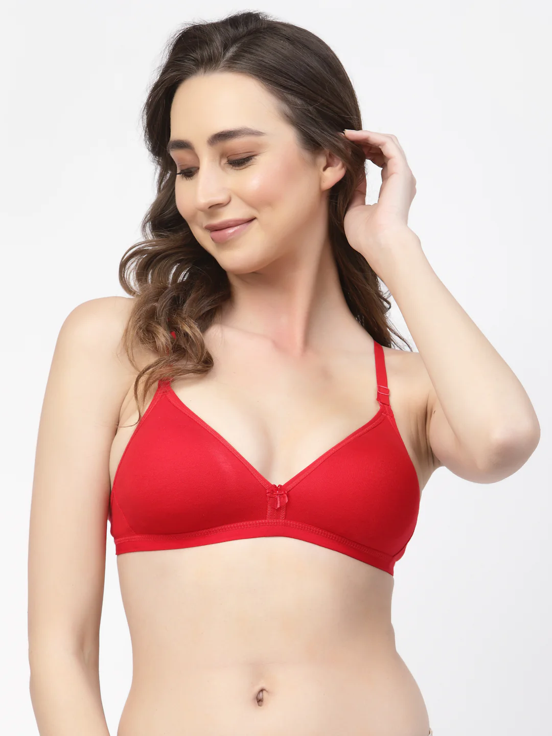 Red Convertible Straps T-Shirt Bra Non Padded & Non-Wired Medium Coverage - Image 8