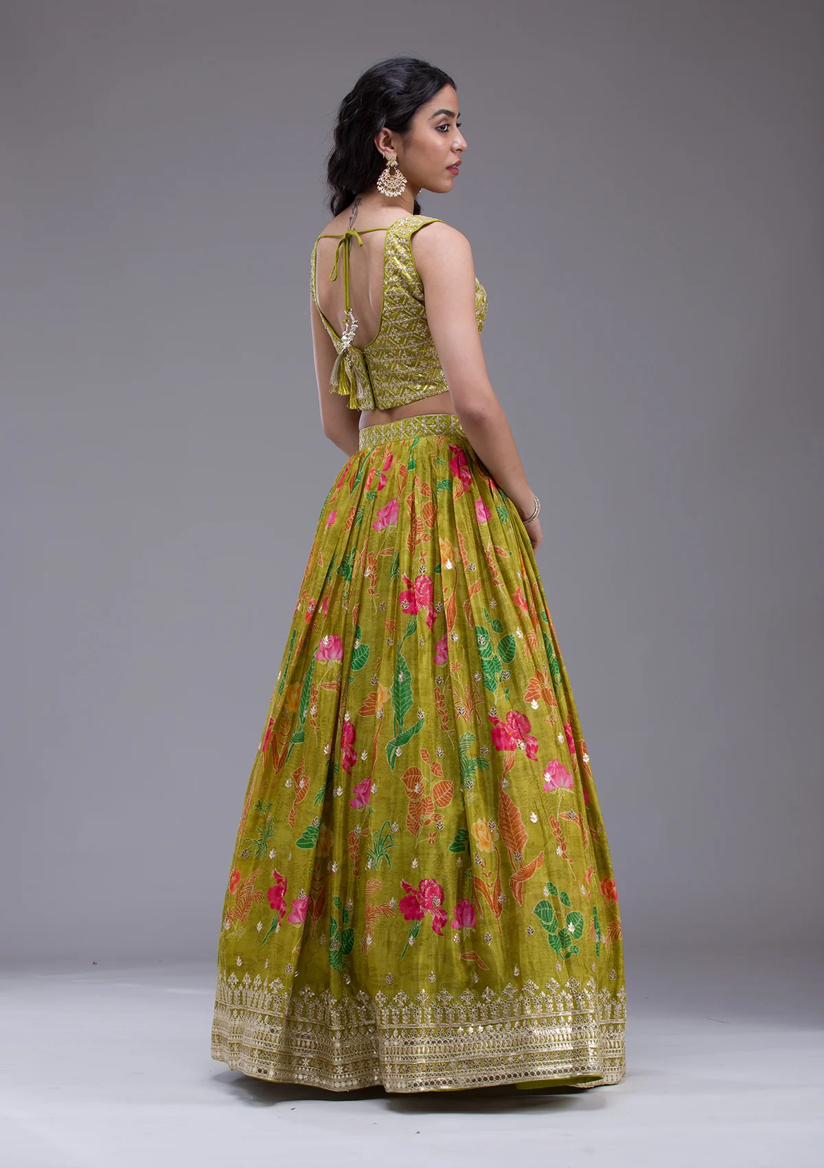 Sequins Georgette Readymade Lehenga - Image 2