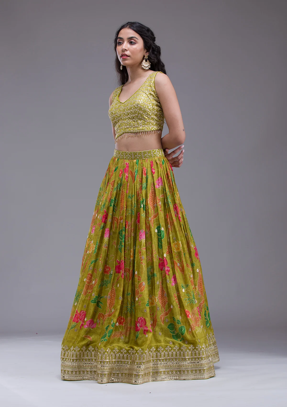 Sequins Georgette Readymade Lehenga - Image 4