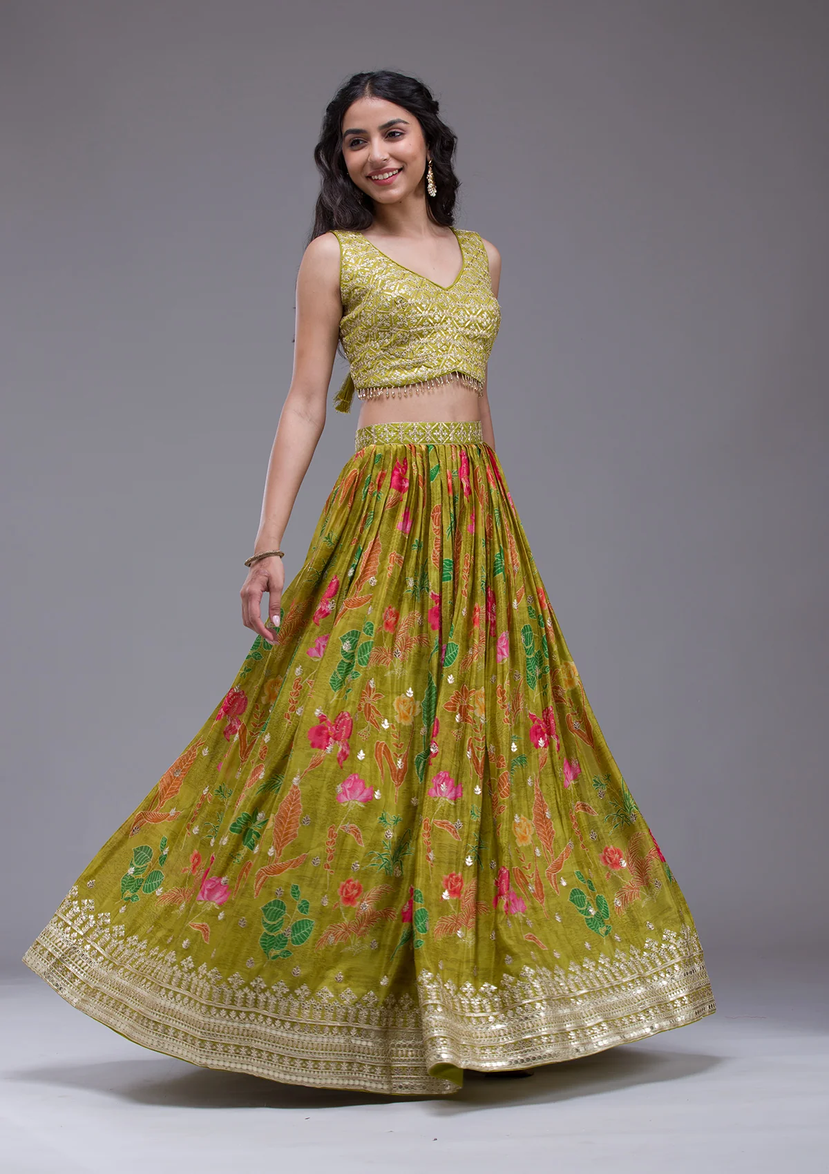 Sequins Georgette Readymade Lehenga - Image 5
