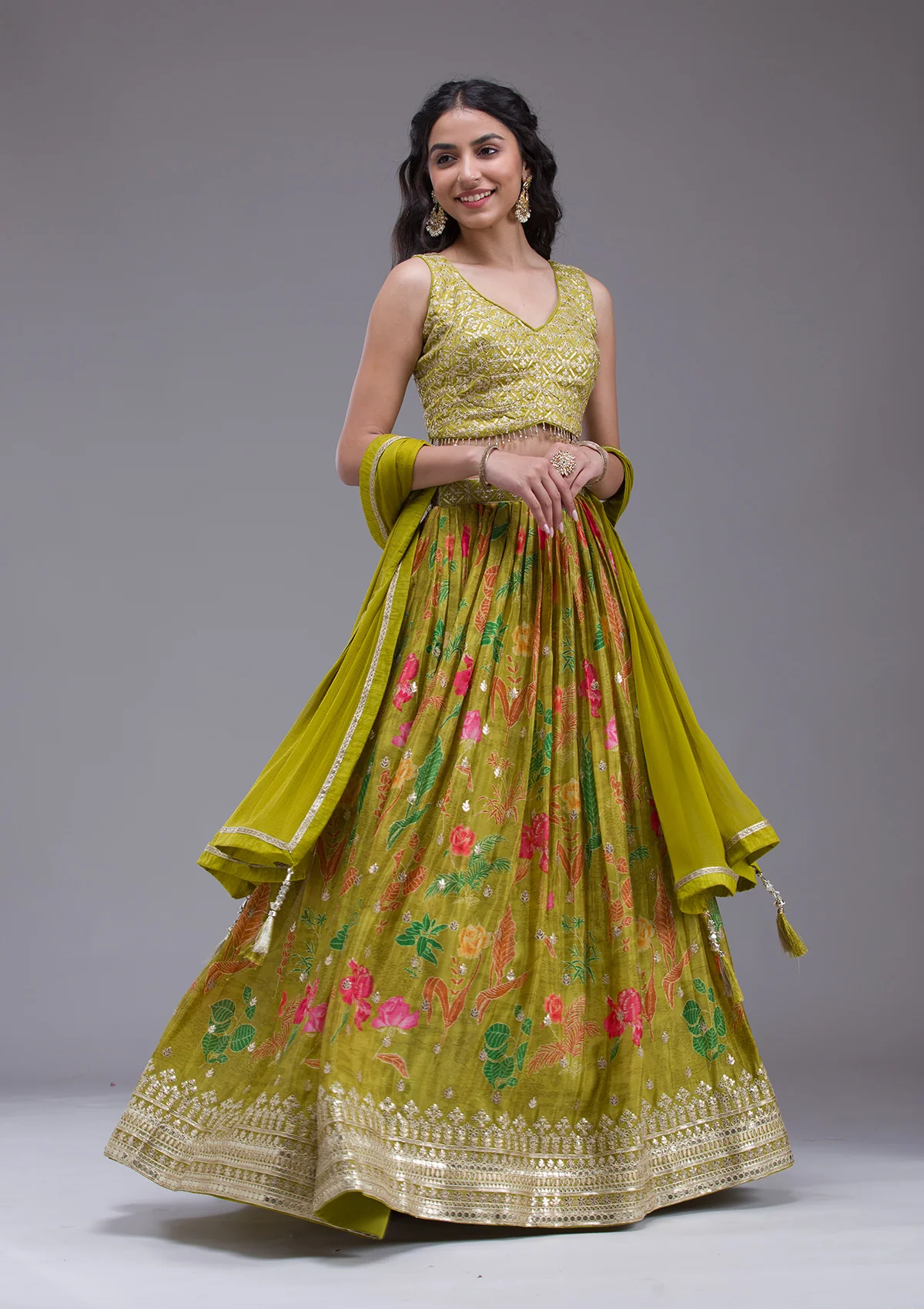 Sequins Georgette Readymade Lehenga - Image 7