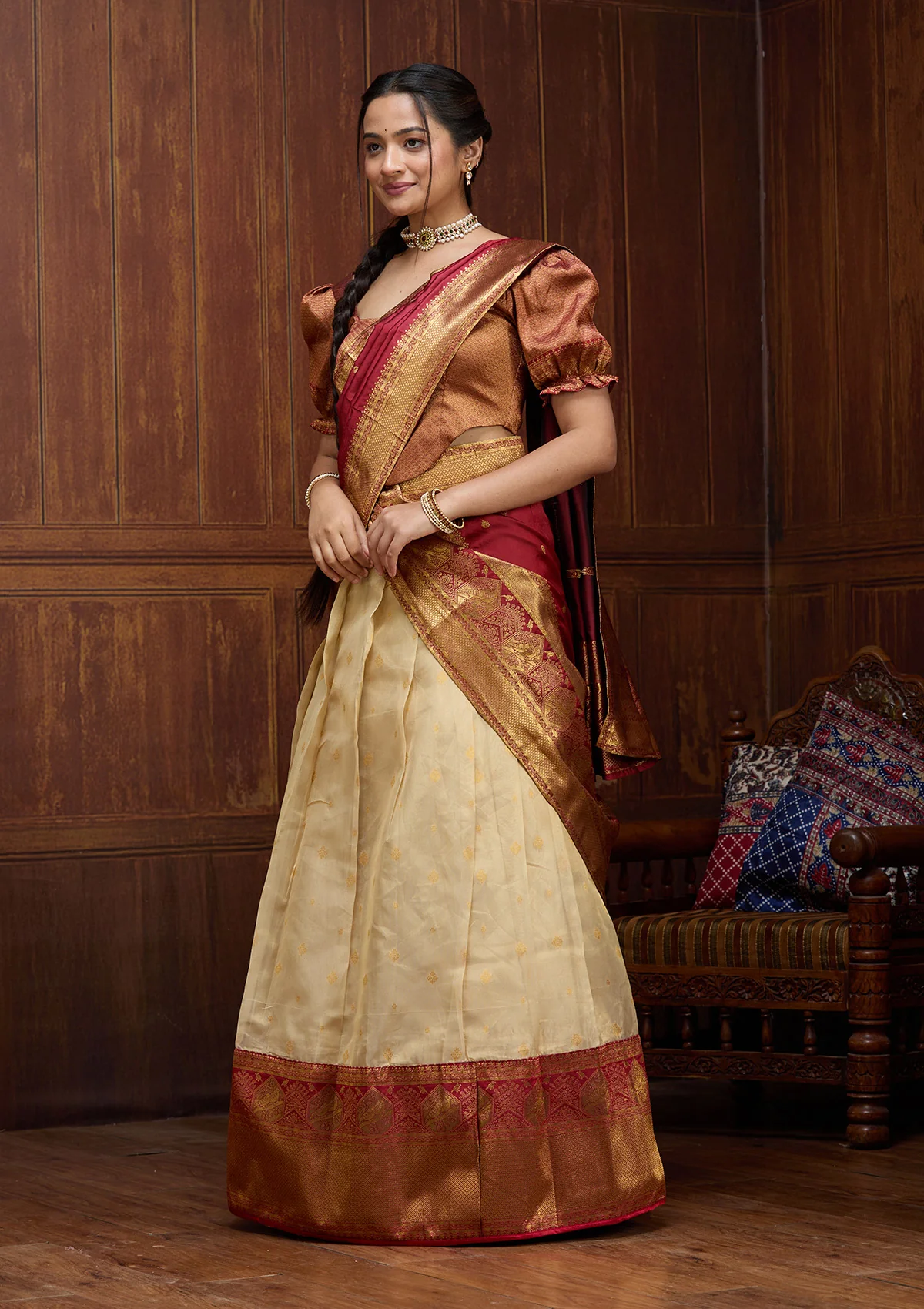 Banarasi Semi-stitched Lehenga - Image 5