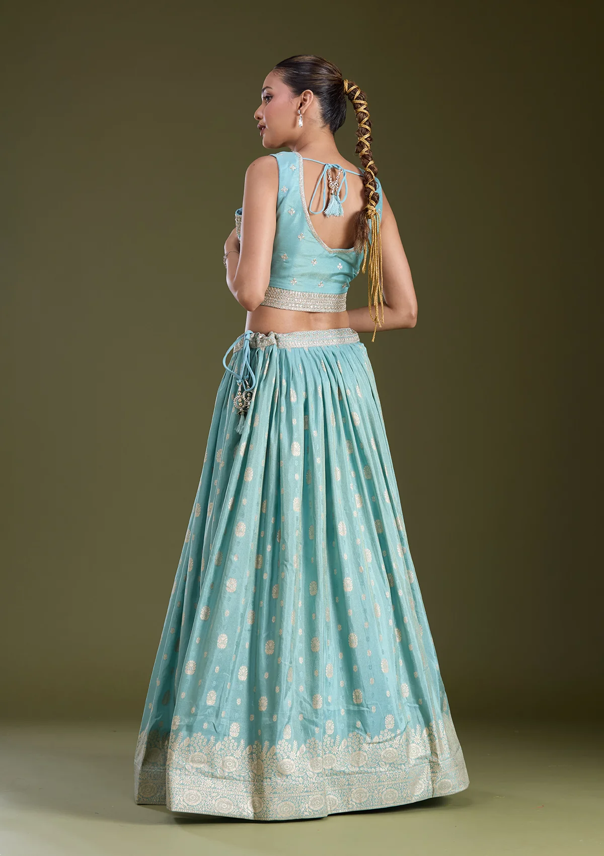 Sequins Banarasi Readymade Lehenga - Image 18