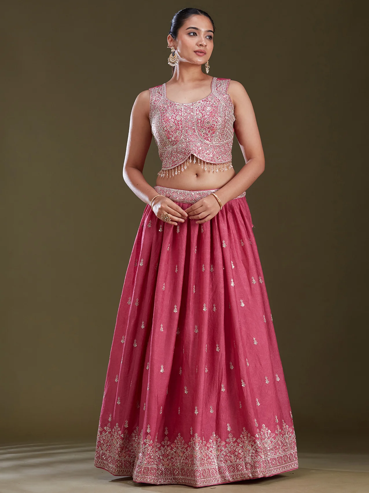 Zariwork (Silver) Soft Raw Silk Readymade Lehenga - Image 14