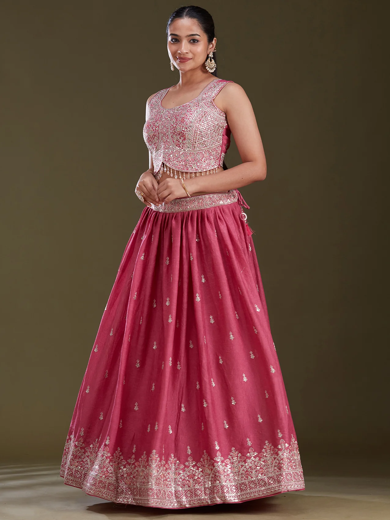 Zariwork (Silver) Soft Raw Silk Readymade Lehenga - Image 15