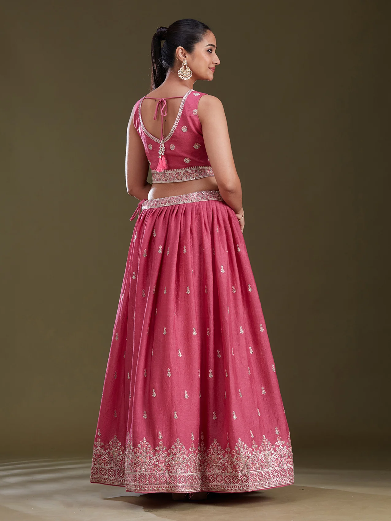 Zariwork (Silver) Soft Raw Silk Readymade Lehenga - Image 17