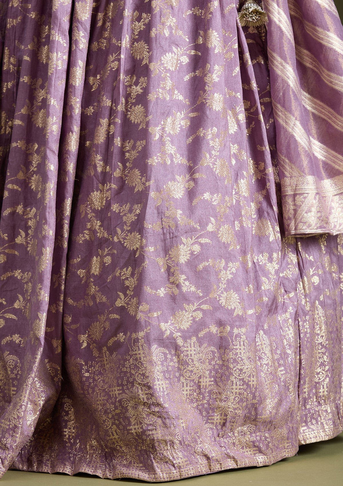 Sequins Soft Raw Silk Readymade Lehenga - Image 9
