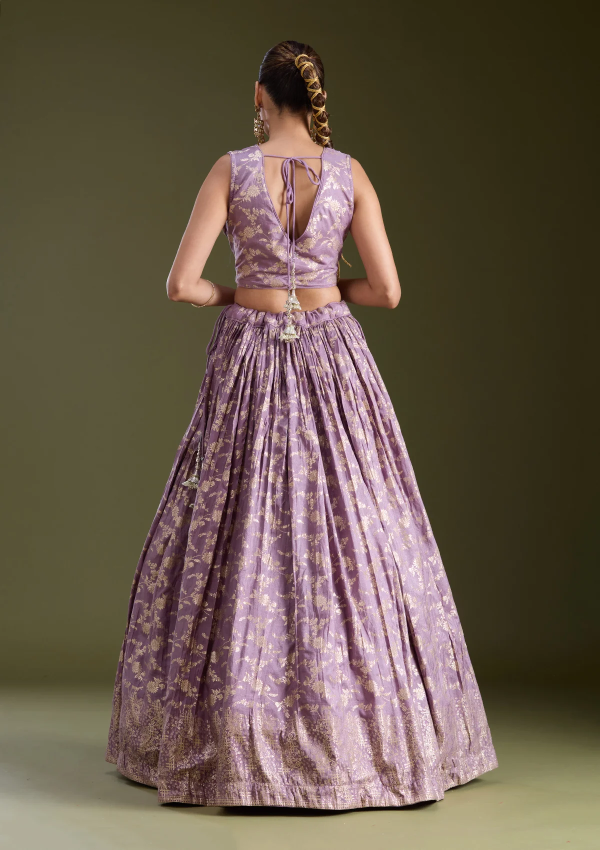 Sequins Soft Raw Silk Readymade Lehenga - Image 8