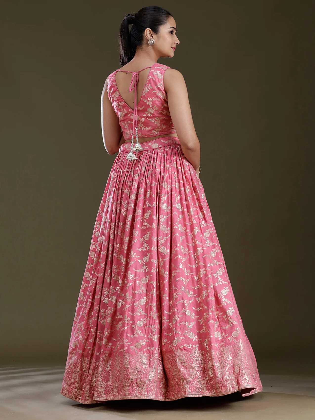 Sequins Soft Raw Silk Readymade Lehenga - Image 15
