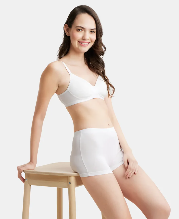 Wire free Padded Super Combed Cotton Elastane Stretch Full Coverage Slip-On Beginners Bra - Image 14