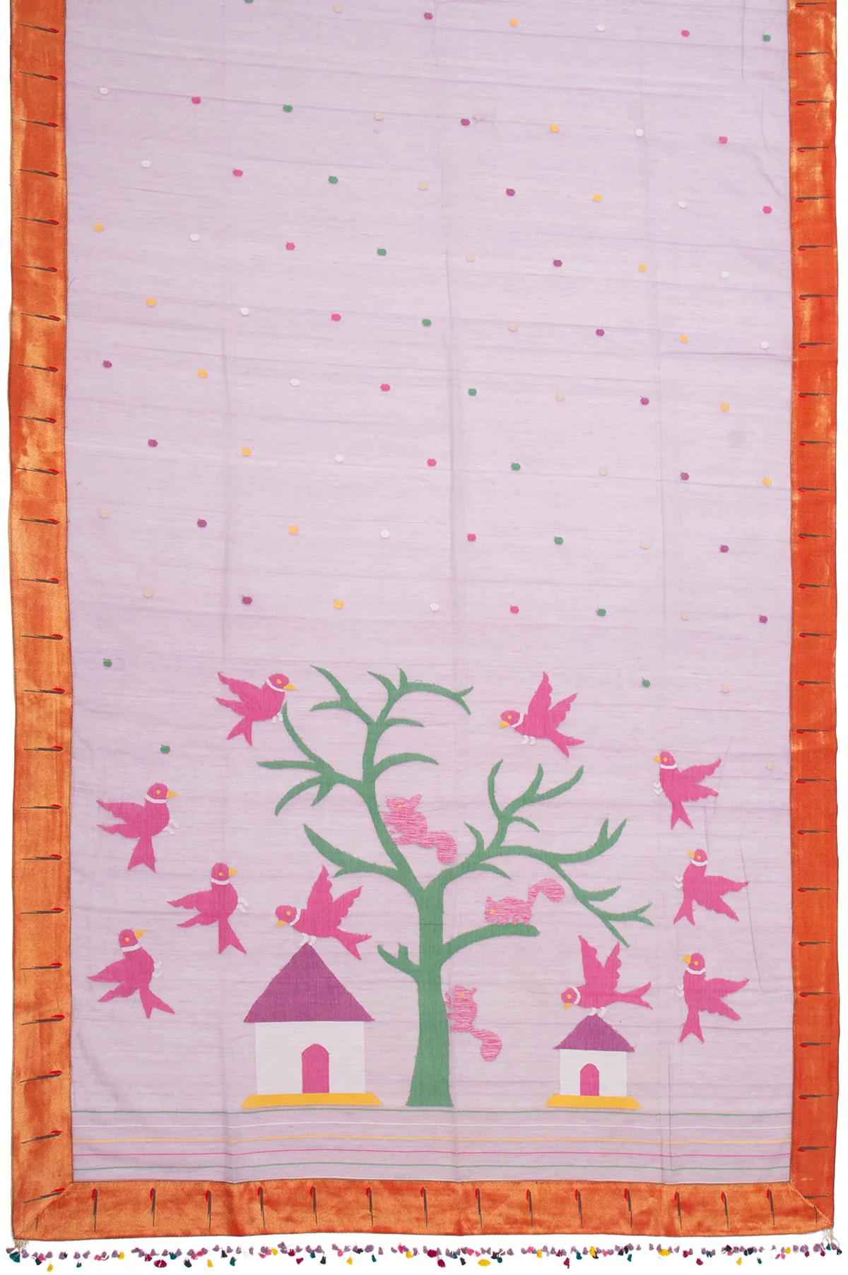 Lavender Bengal Cotton Jamadani Saree - Image 5