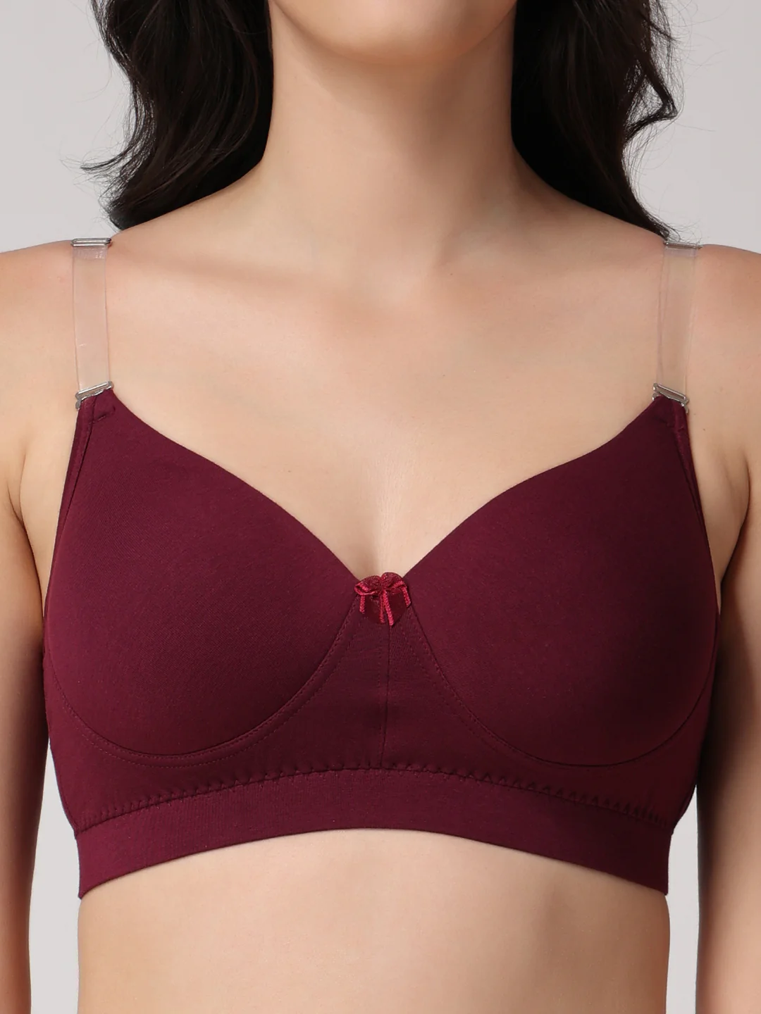 Cotton Heavily Padded Convertible-Straps T-Shirt Bra - Image 5