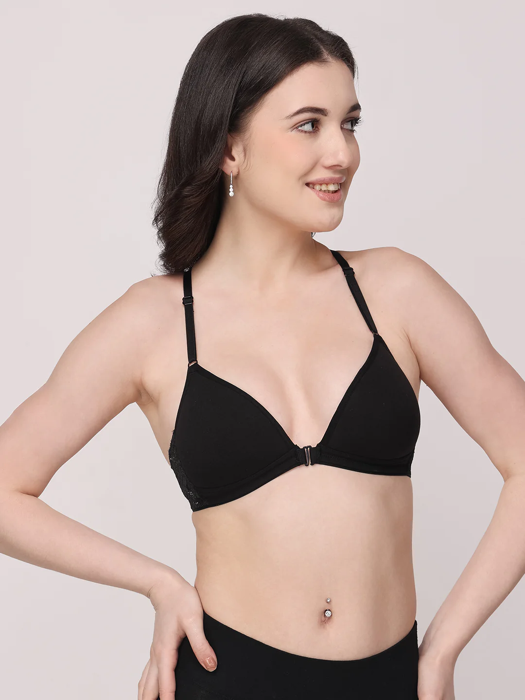 Non-Wired Lightly Padded Medium Coverage Women's Front-Open Bra - Image 4