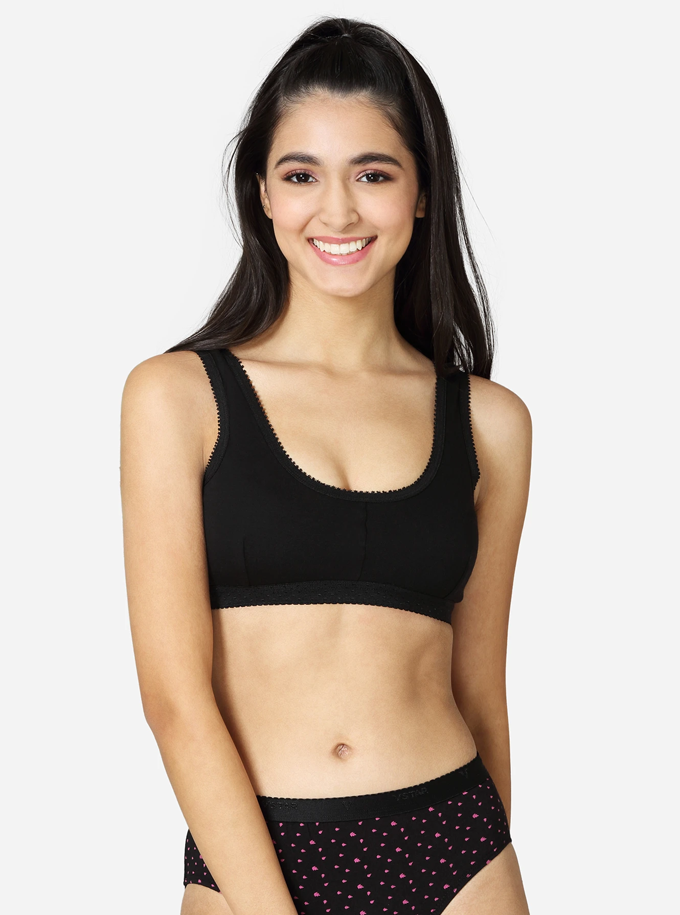 Double layered darted front panel high coverage slip on bra - Image 6