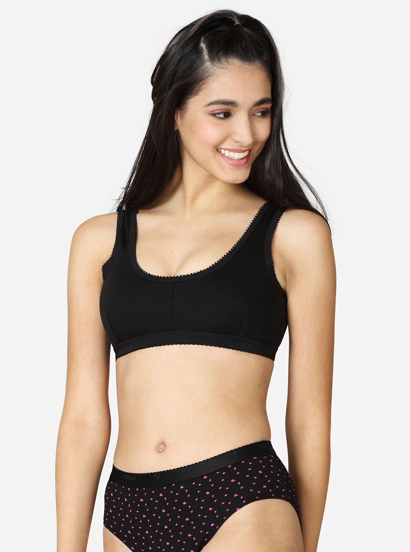 Double layered darted front panel high coverage slip on bra - Image 7