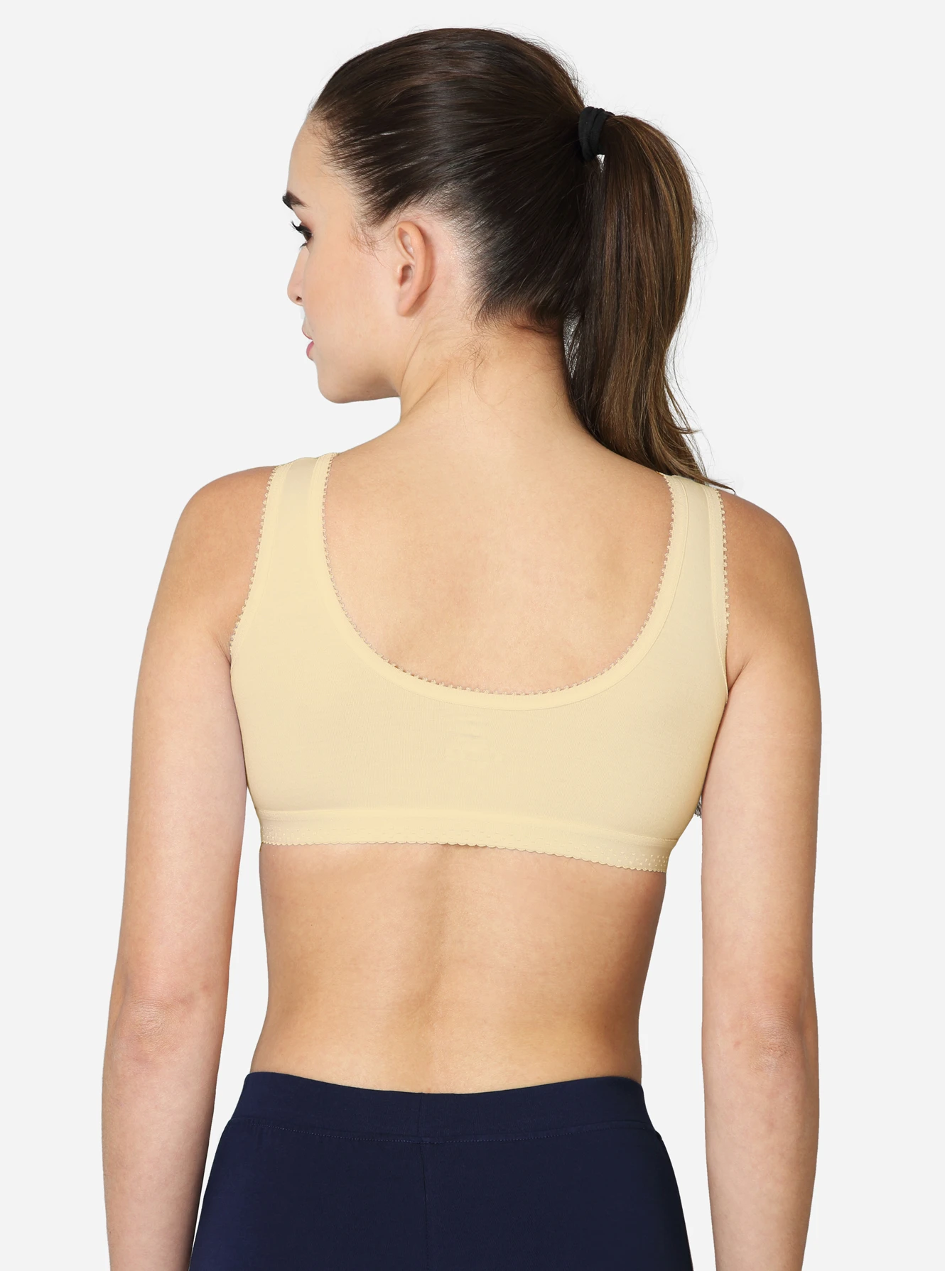 Double layered darted front panel high coverage slip on bra - Image 4