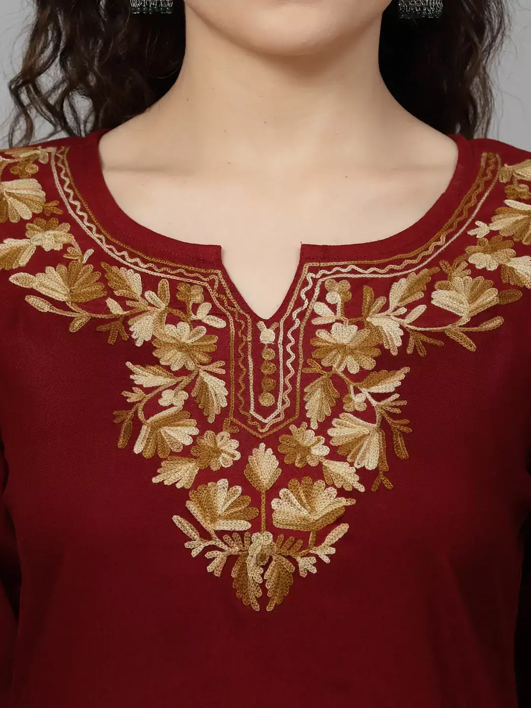 Inara Maroon Short Kurti - Image 2