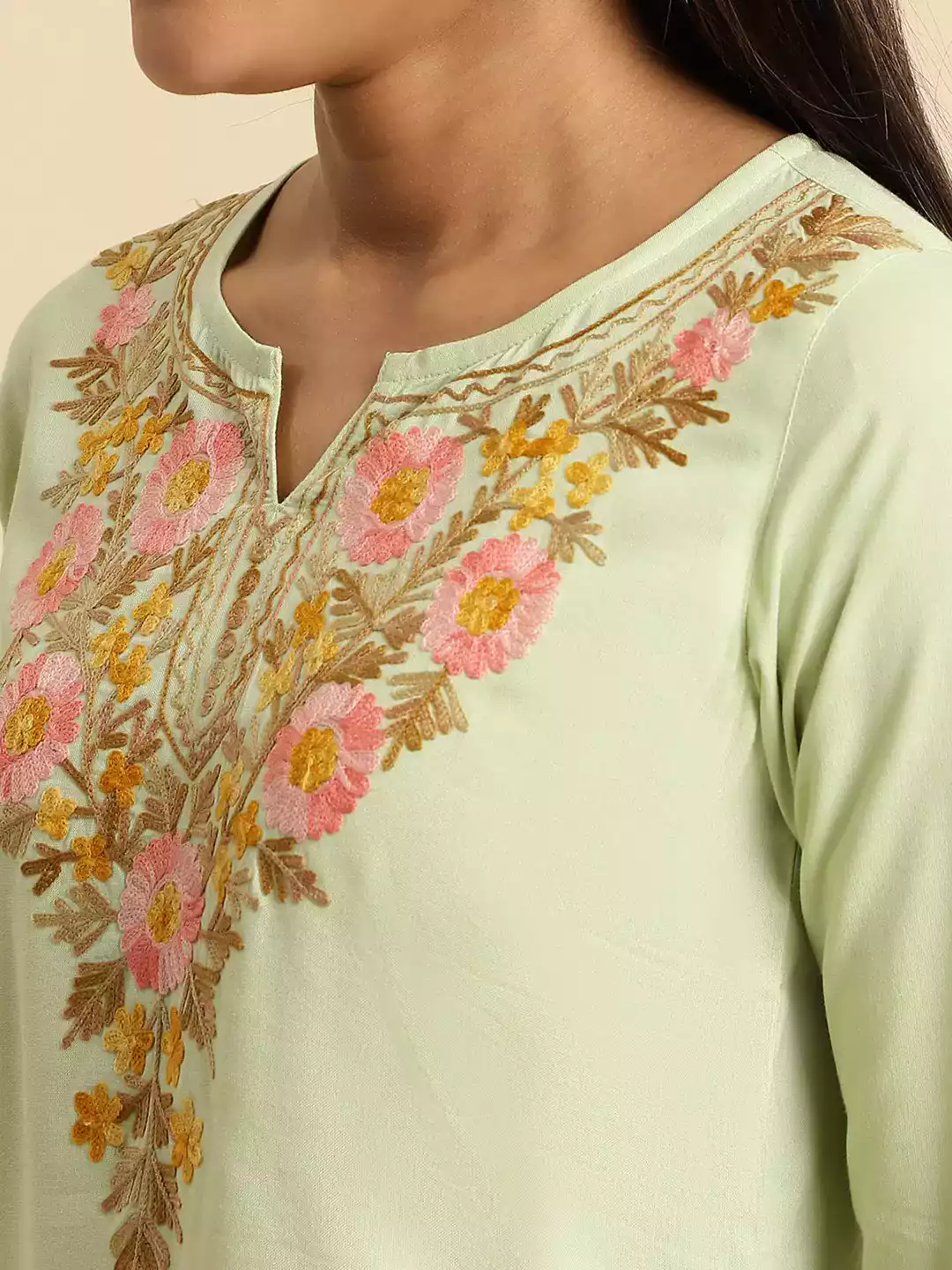 Israa Pista Green Short Kurti - Image 6