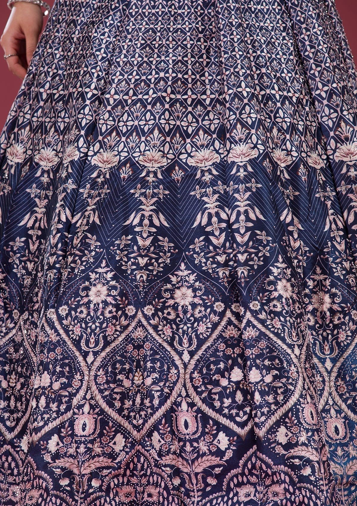 Silver Stonework Raw Silk Readymade Lehenga Set - Image 8