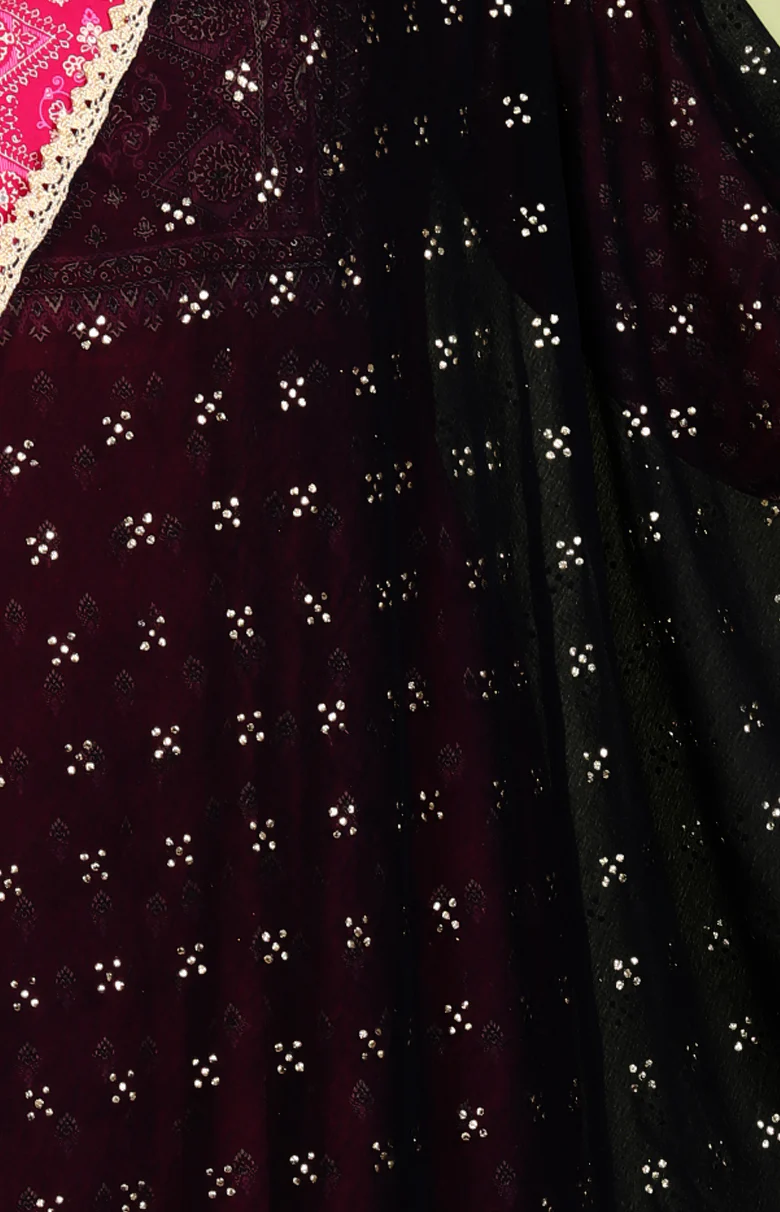 Black Chiffon Printed Dupatta - Image 2