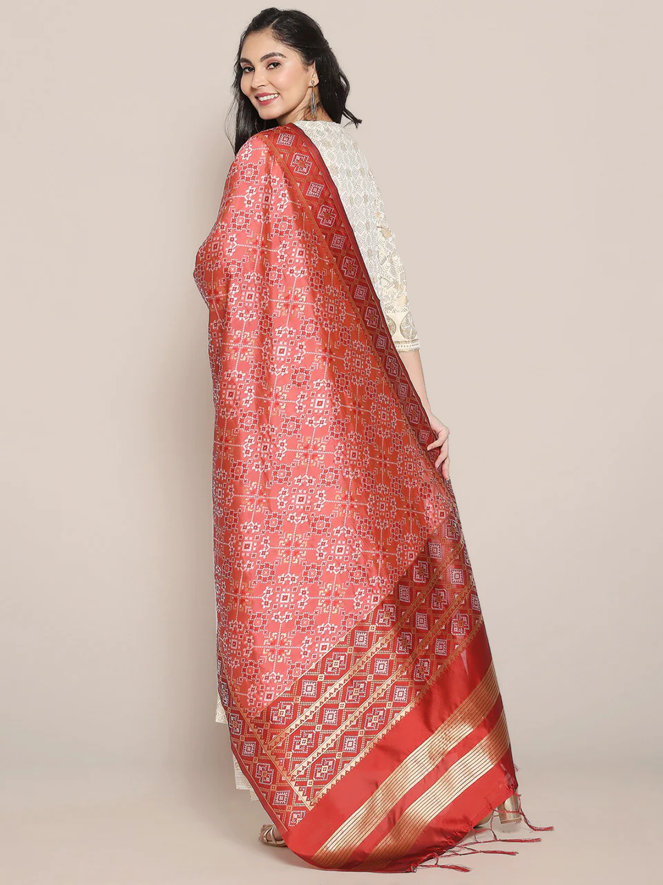 Woven Banarasi Patola Silk Dupatta - Image 4