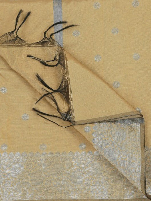 Banarasi Silk Dupatta with Silver Border - Image 4