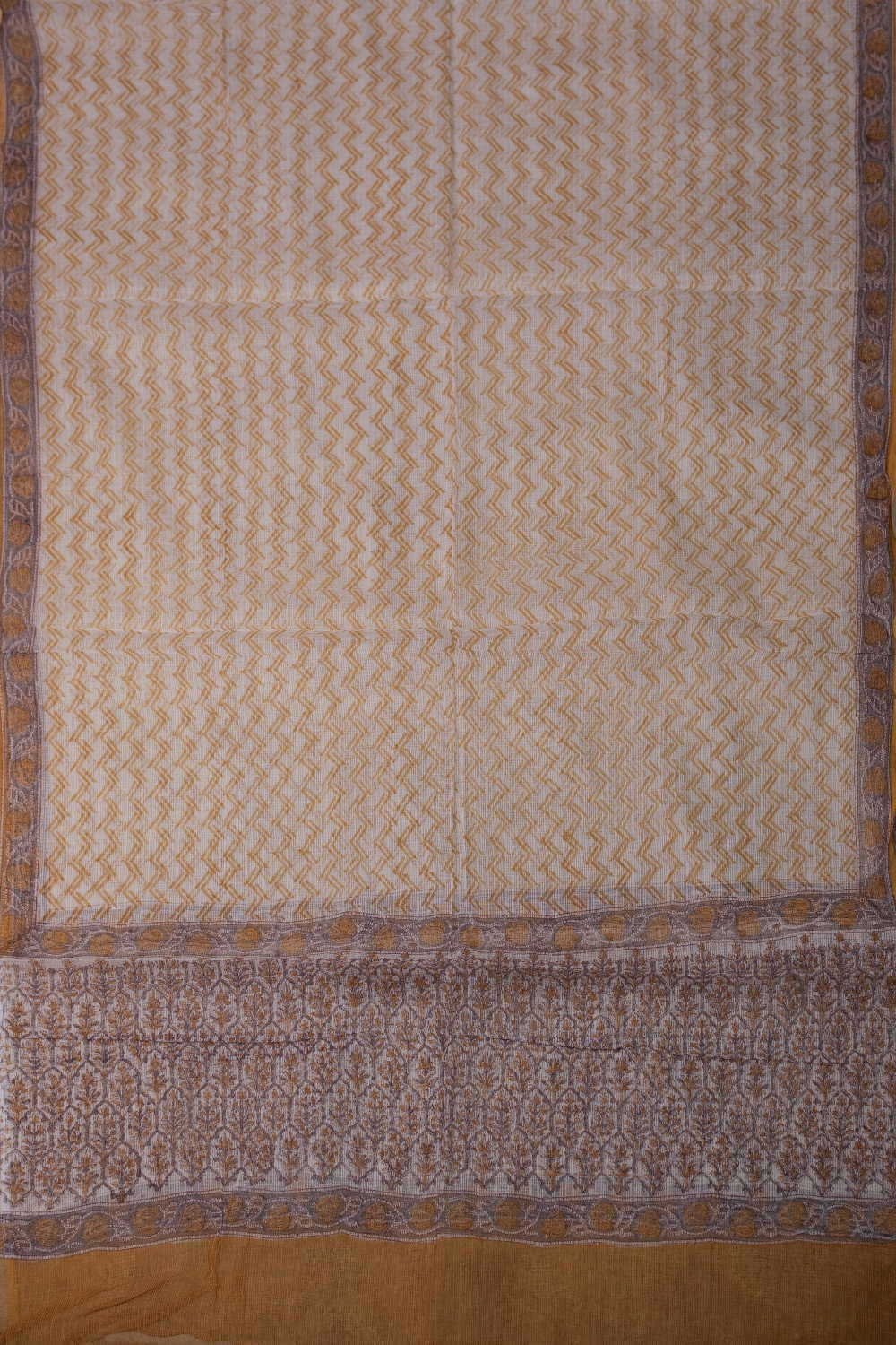 Zig Zag Pattern Block Printed Kota Cotton Dupatta - Image 3