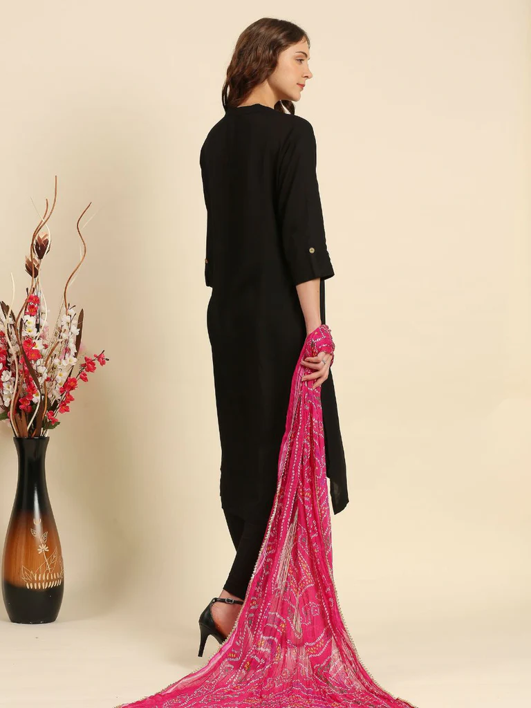Multi Printed Bandhini Chiffon Dupatta - Image 3