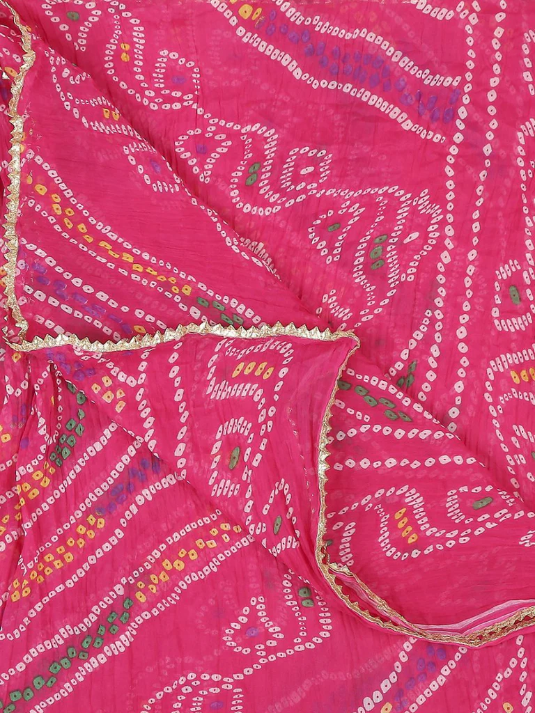 Multi Printed Bandhini Chiffon Dupatta - Image 8