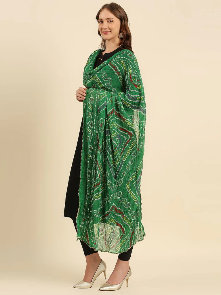 Multi Printed Bandhini Chiffon Dupatta - Image 7