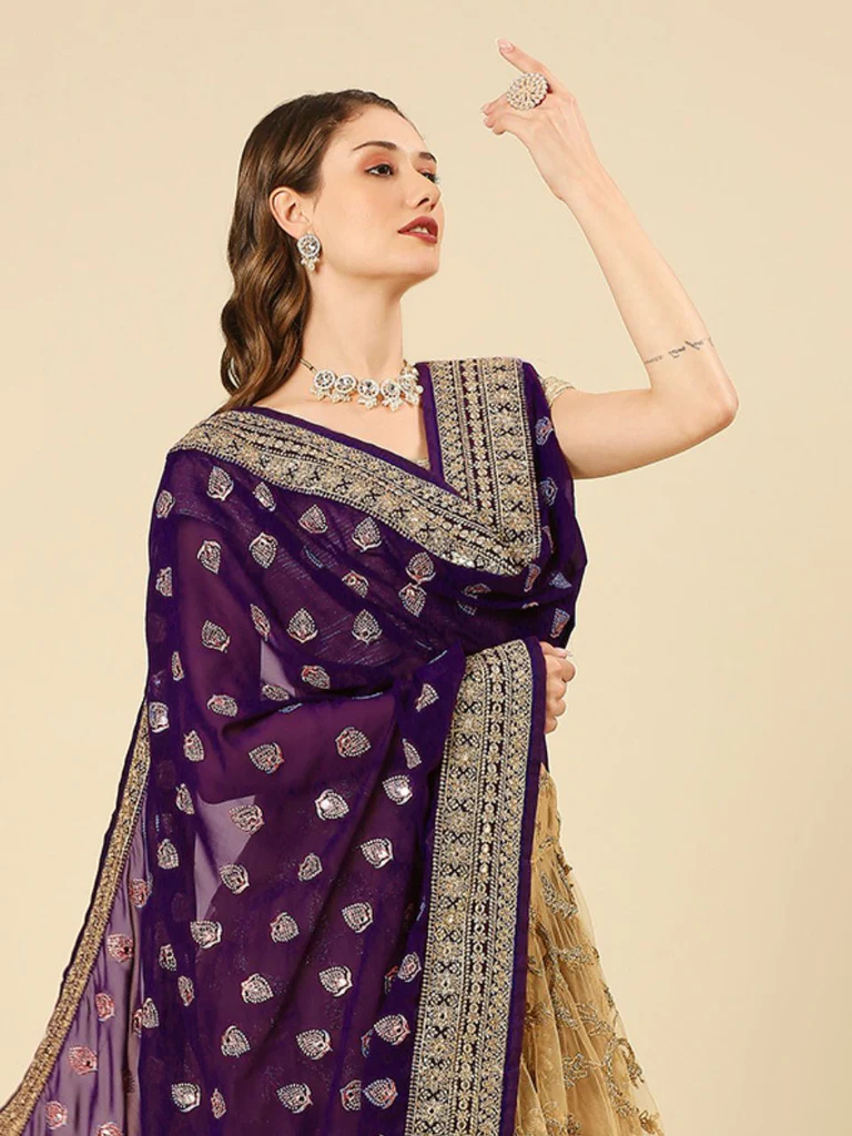 Heavily Embroidered Designer Georgette Dupatta - Image 10