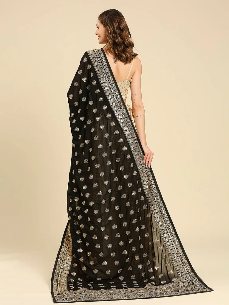 Heavily Embroidered Designer Georgette Dupatta - Image 8